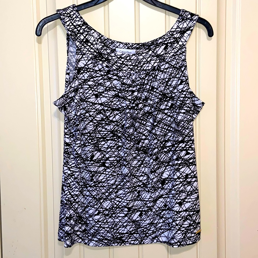Calvin Klein Abstract Black and White Tank Top